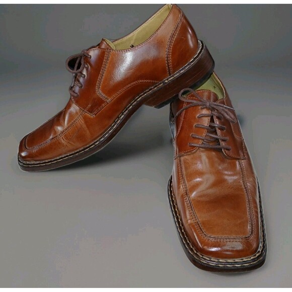 Stacey Adams Mens Dress Shoes Size 8M Brown Leather Tie Up Work Dress Business - Picture 3 of 16